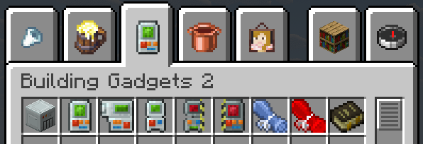 Предметы, добавленные модом Building Gadgets 2